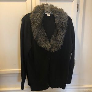 Plus 1X Coldwater Creek w/Faux Fur Collar